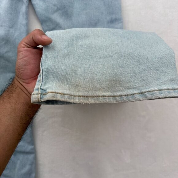 Levis Jeans Womens 32x33 Blue Light Wash Ribcage Boot Stretch High Rise - Picture 12 of 16